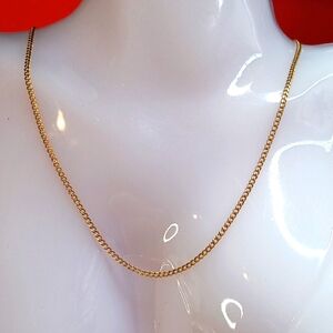 18K Yellow Gold Cuban Chain Link Necklace Size 18" 2mm Lightweight NEW UNISEX